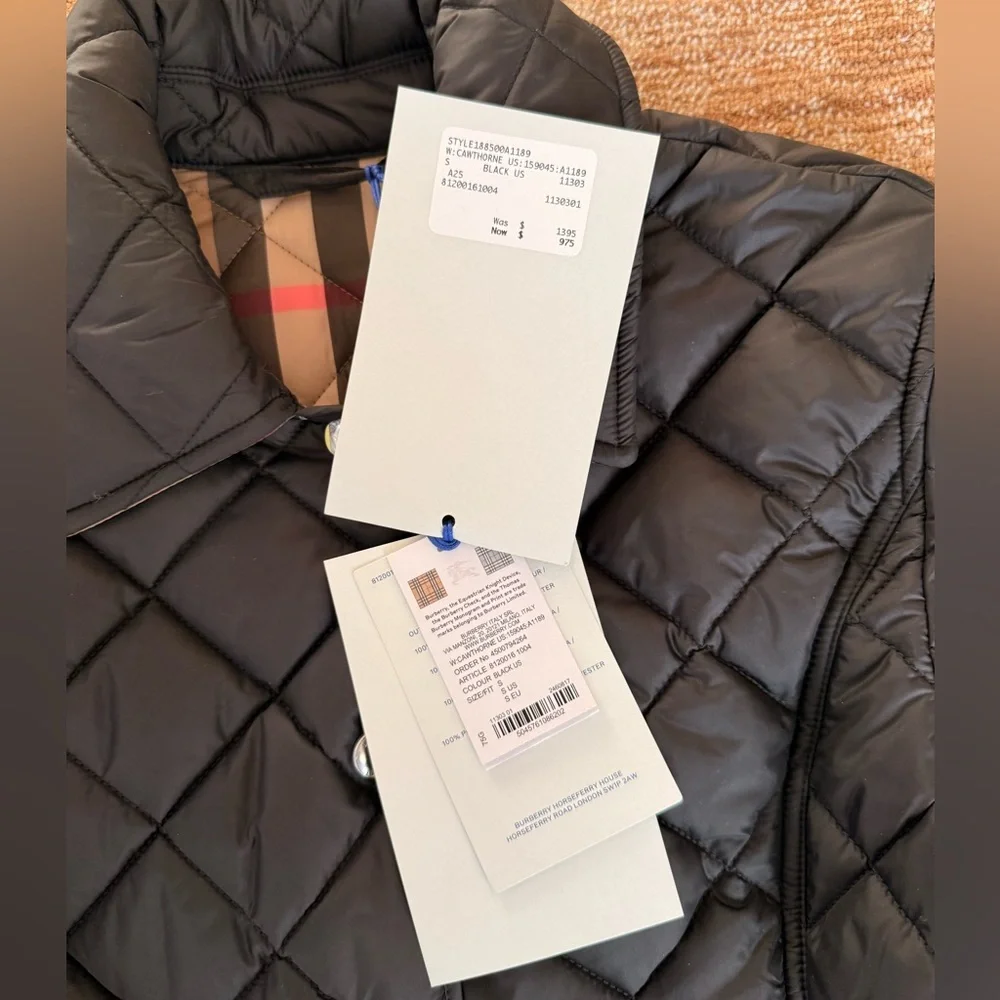 Burberry Cawthorne Slim Fit Quilted Jacket Black $1395 - Picture 10 of 12